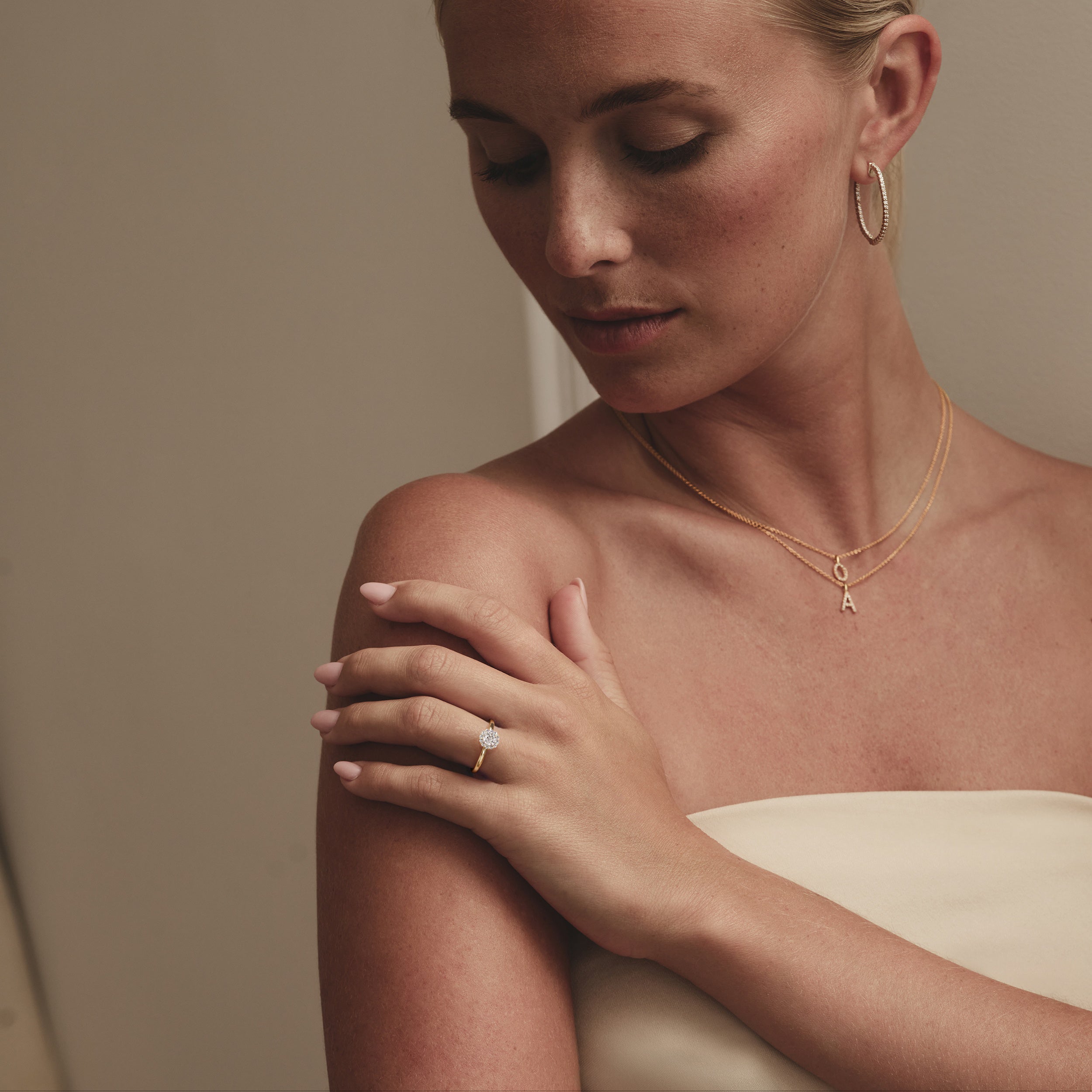 The Fleur Halo 0.50ct Round Cut Lab Diamond Ring in 18K Gold Vermeil